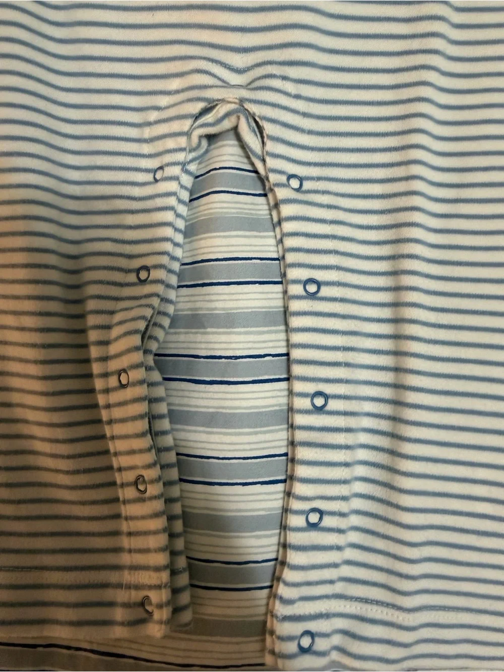 Vineyard Vines Light Blue & White Striped Long-Sleeve Polo